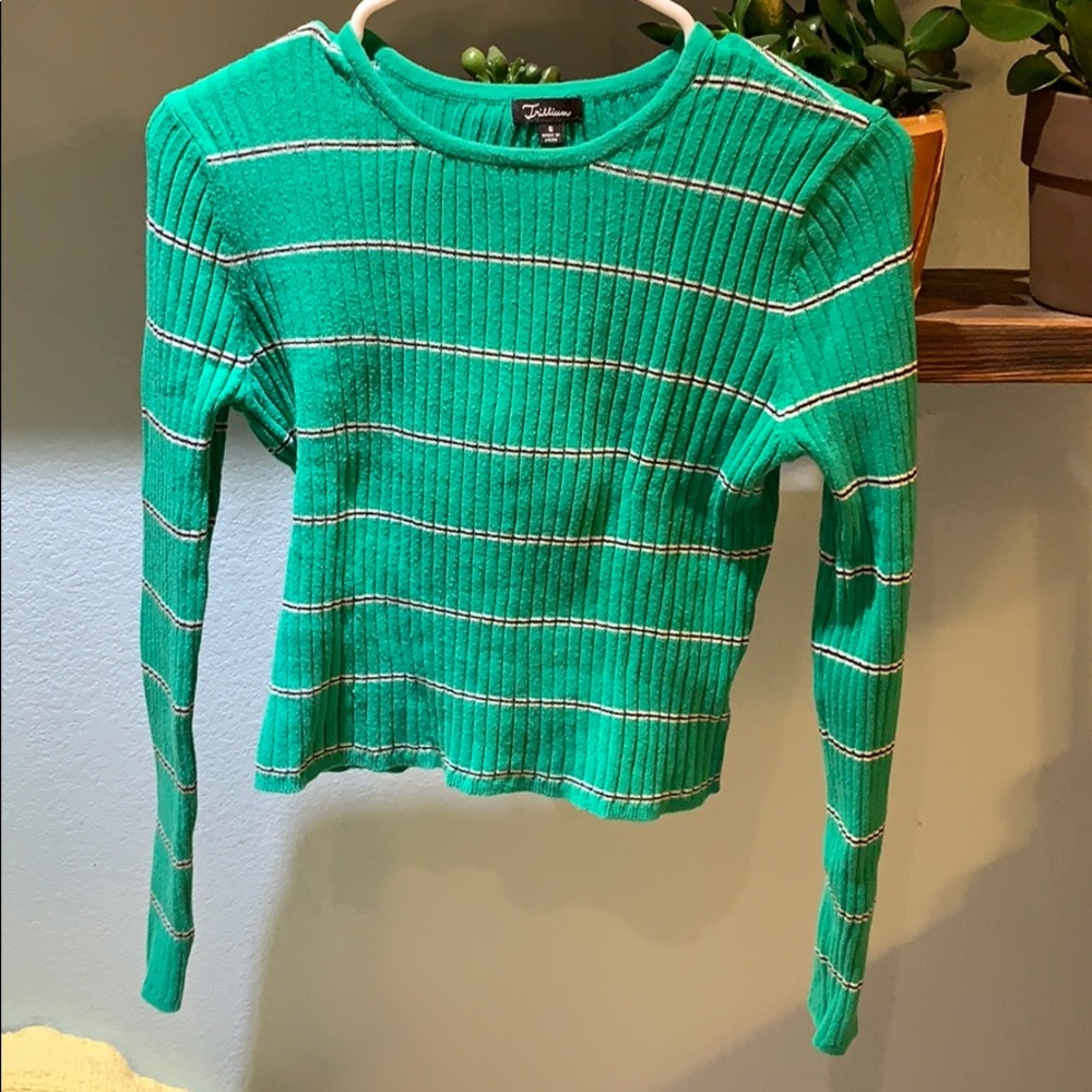 Turquoise Cropped Sweater